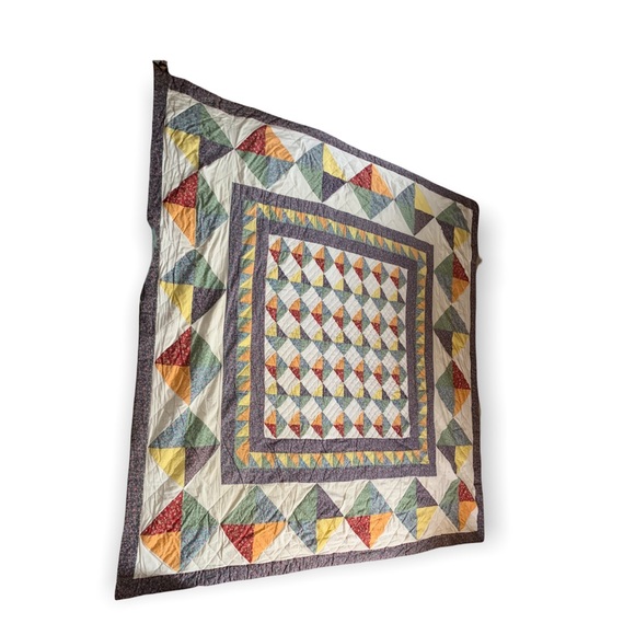 Handmade Vintage Cotton Quilt Broken Dishes Pattern Full/Queen 80X84 - Picture 14 of 14